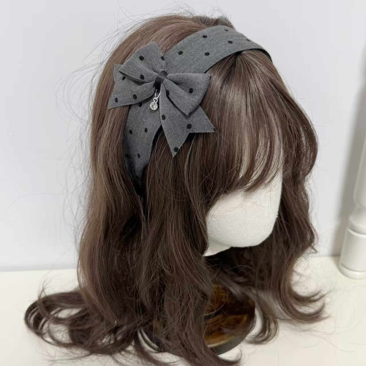Hi Tech Accessories - Aksesoris rambut warna abu-abu, pita gaya
