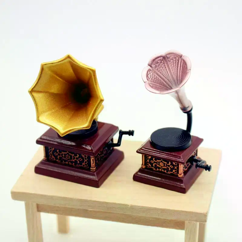 Tech Home Accessories - Rumah Boneka Model Miniatur Fonograf Antik