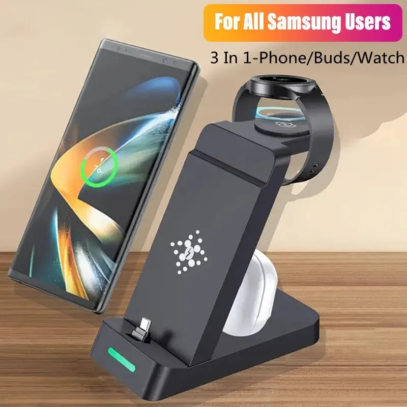 Wireless Charger 3 In 1 - Stasiun pengisian daya 3 dalam 1