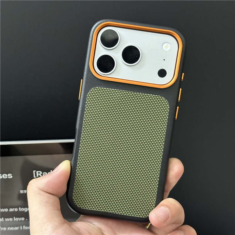 Tech Accessories Hard Case - Casing Kulit PU Magnetik Kanvas Tenun