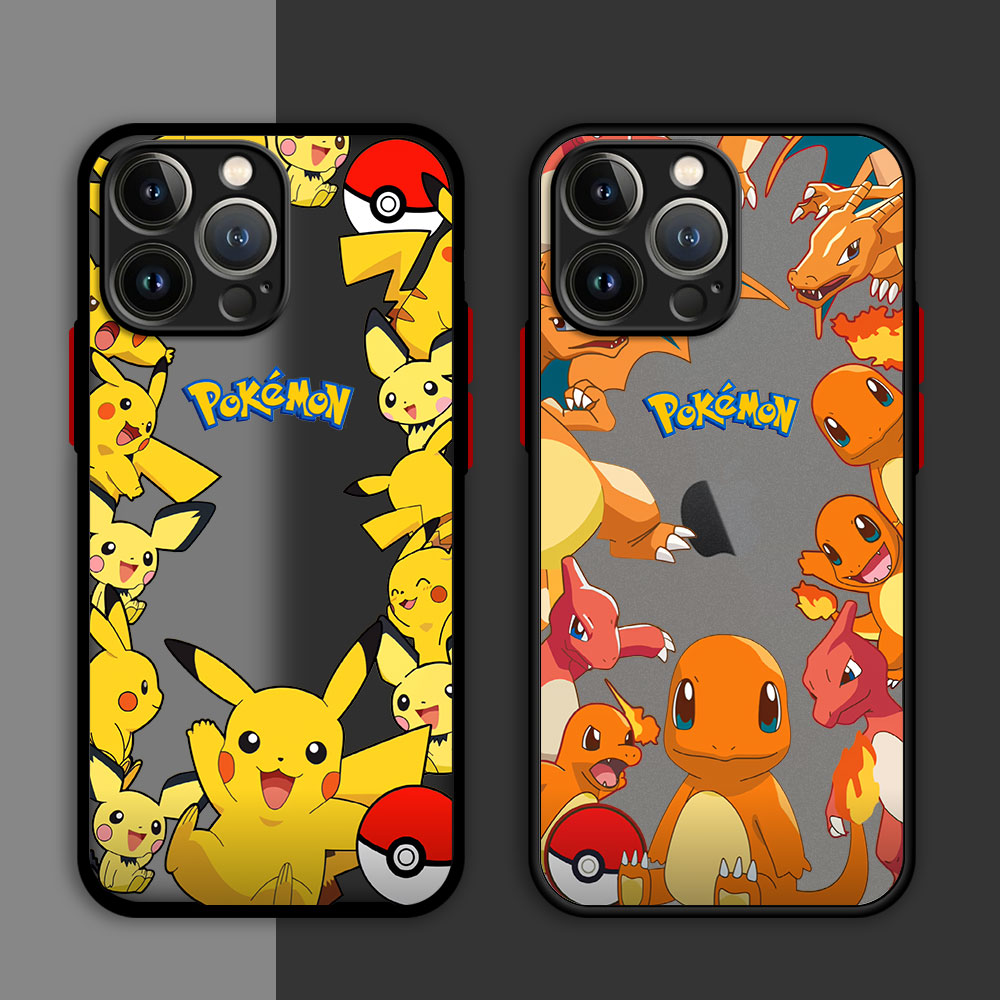 Tech Accessories Apple - Casing HP Anime kartun Pokemon, penutup