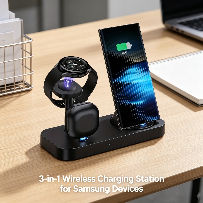 Wireless Charger 3 In 1 - Pengisi Daya Nirkabel 3 in 1