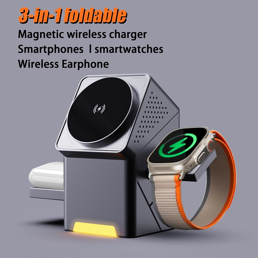 Wireless Charger 3 In 1 - Pengisi Daya Nirkabel Magnetik 3 in