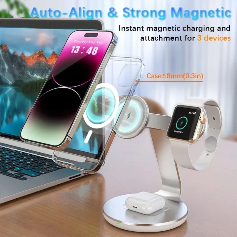 Stasiun Pengisian Daya Nirkabe - Wireless Charger 3 In 1 ulasan dan harga