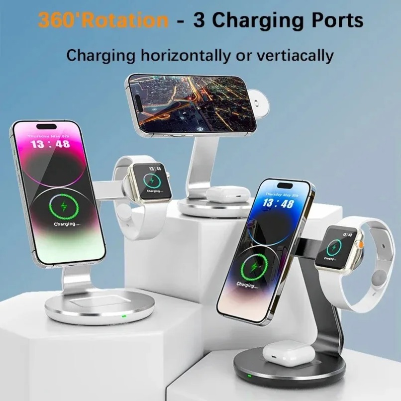 Stasiun Pengisian Daya Nirkabe - Wireless Charger 3 In 1 ulasan dan harga