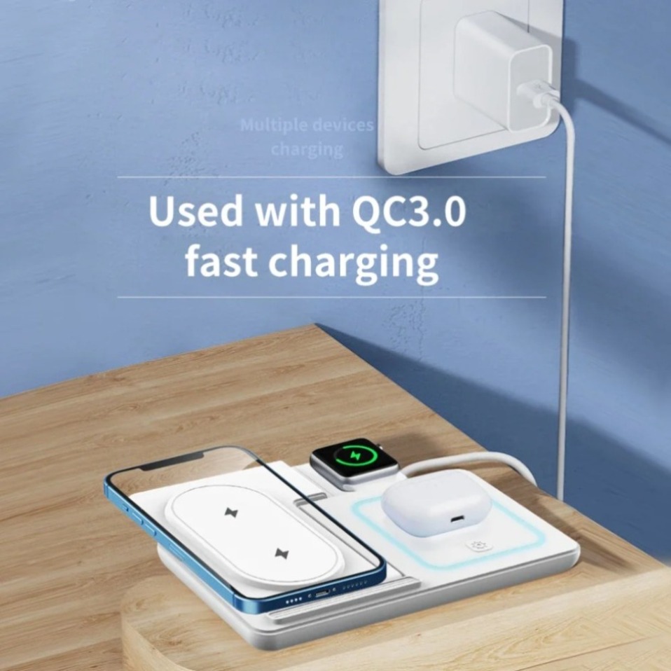 Lampu LED Malam Hari 3 In 1 Pe - Wireless Charger 3 In 1 ulasan dan harga