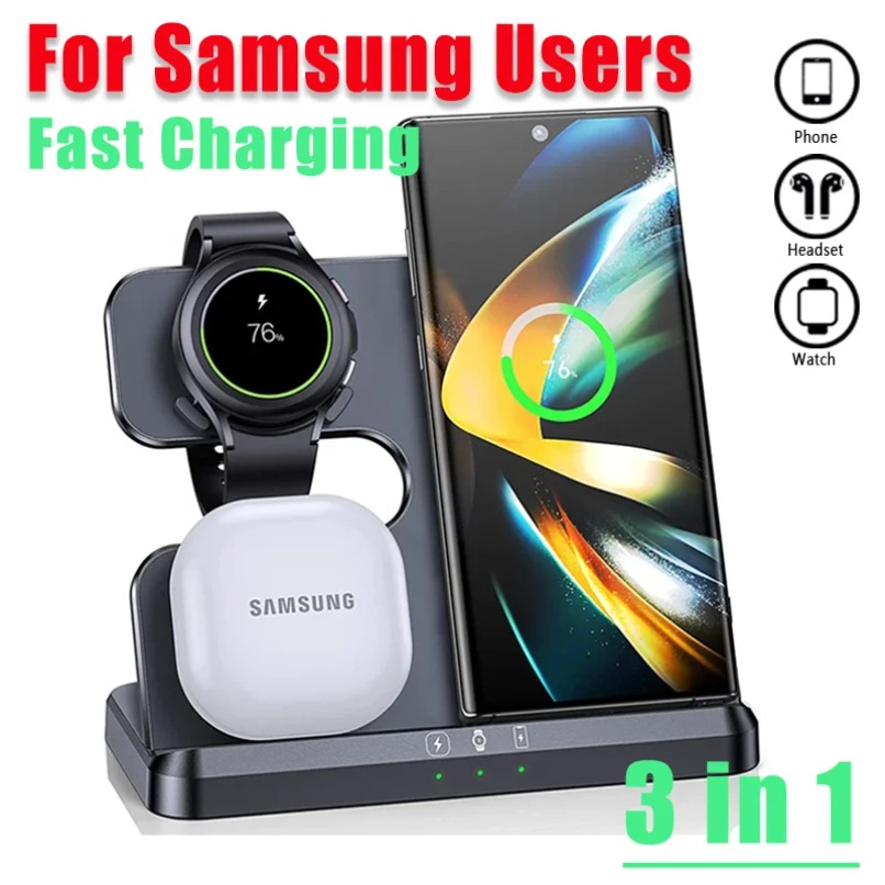Stasiun Pengisian Daya Nirkabe - Wireless Charger 3 In 1 ulasan dan harga
