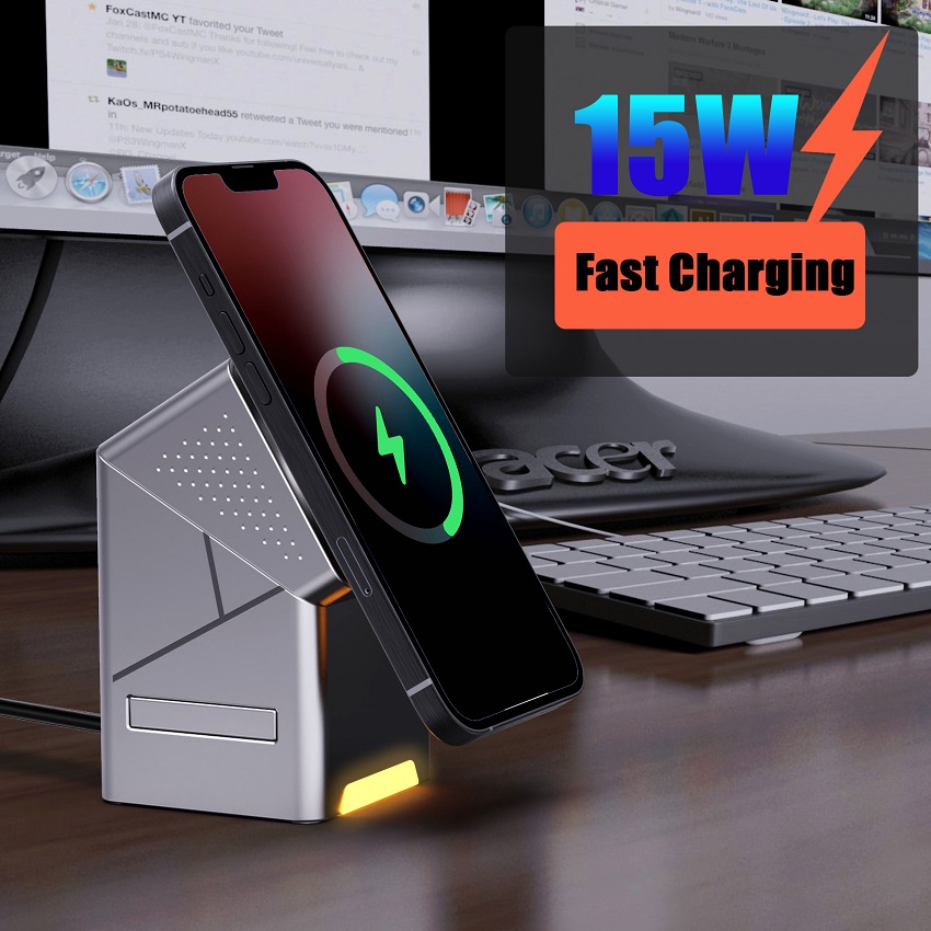 Pengisi Daya Nirkabel Magnetik - Wireless Charger 3 In 1 ulasan dan harga
